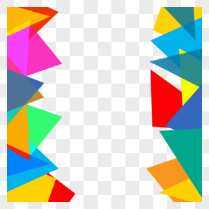商务科技彩色三角几何图形边框图片