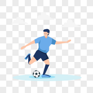 球员射门动作足球运动比赛插画图片