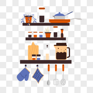 厨房商务厨具插画图片
