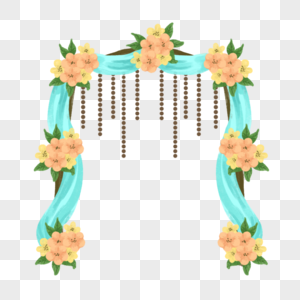 拱门婚礼花卉装饰图片