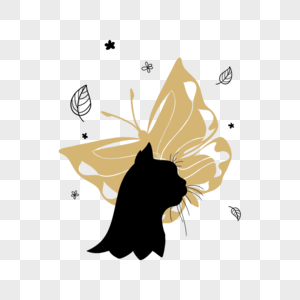 蝴蝶猫咪波西米亚风格图片