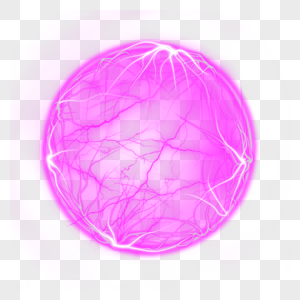 紫色抽象光效球状闪电图片