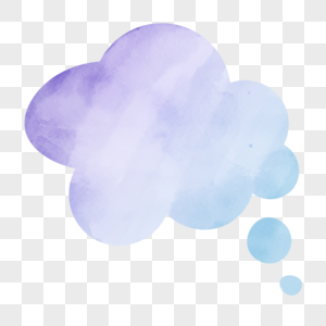 笔刷蓝紫色渐变水彩云朵图片
