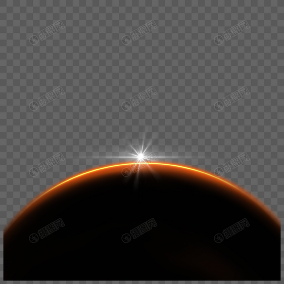 星球发光的太阳日出效果图片