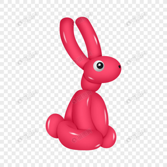 兔子气球卡通风格图片