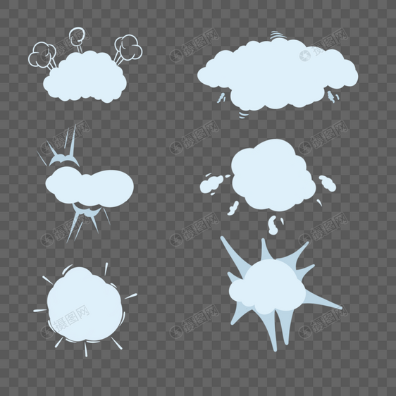 淡蓝色卡通可爱爆炸图案图片