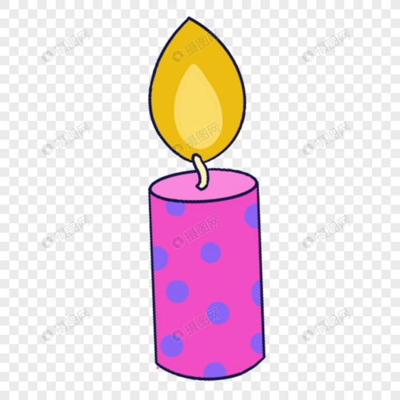 蓝紫色系生日组合点燃的漂亮蜡烛图片