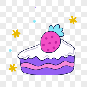 蓝紫色系生日组合草莓蛋糕图片