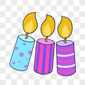 蓝紫色系生日组合黄色火焰蜡烛图片