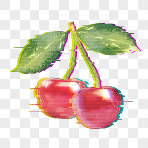 红色大樱桃水果低聚合样式图片