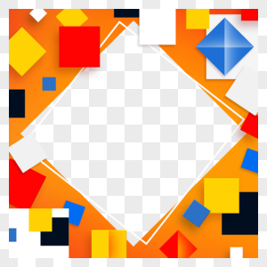 橙色底纹创意立体方块twibbon几何渐变抽象边框图片