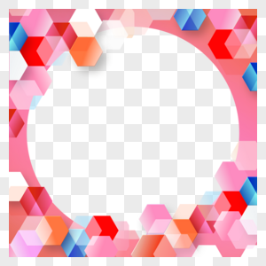 抽象粉色拼接多边形twibbon几何渐变抽象边框图片