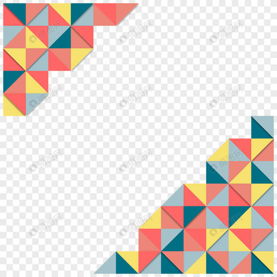 彩色三角抽象几何边框图片
