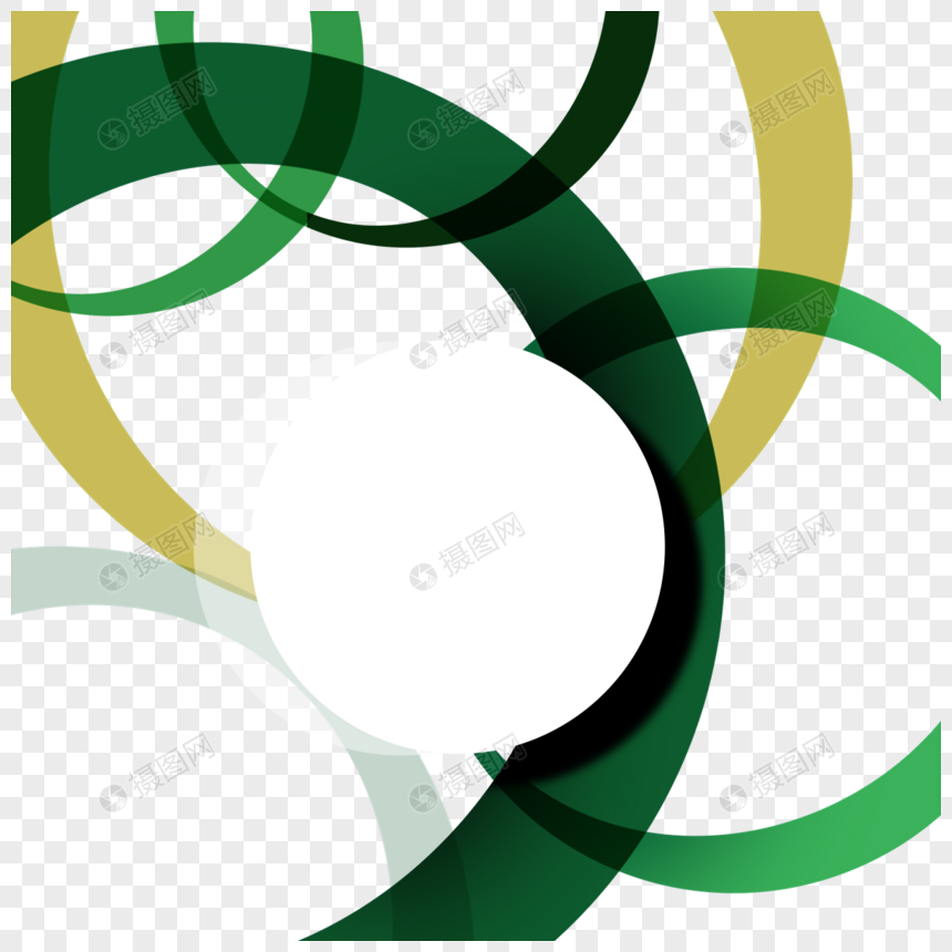 绿色圆环几何渐变彩色抽象边框图片