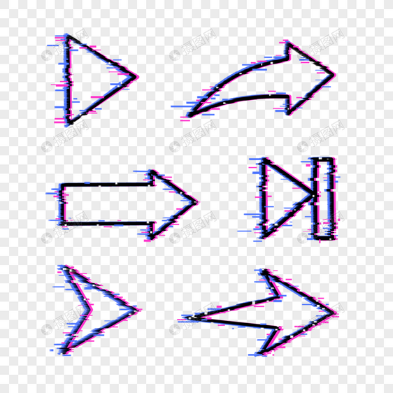 故障风格霓虹箭头图片