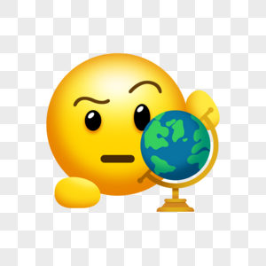 可爱卡通地球仪学校emoji表情图片