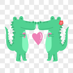 鳄鱼动物情侣爱情图片