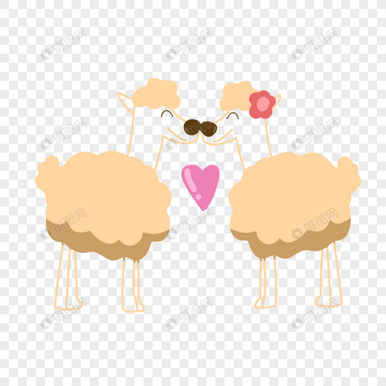 山羊绵羊情侣动物图片