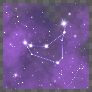 星座紫色夜晚星空图片