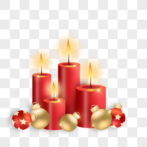 圣诞红色发光蜡烛图片