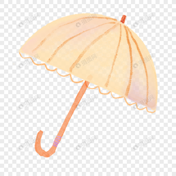 水彩婴儿可爱卡通雨天淡粉色雨伞图片