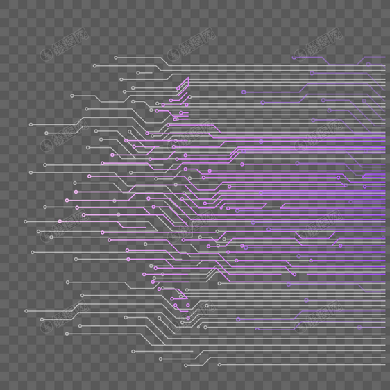 紫色芯片抽象数字图片