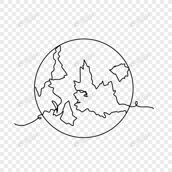 大陆纹理抽象线条画地球图片