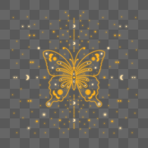 神秘发光线条蝴蝶图片