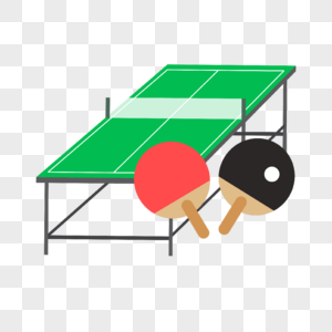 乒乓球运动插画乒乓球拍和台子图片