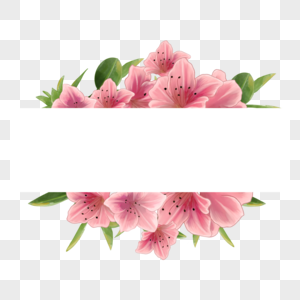 水彩粉色杜鹃花卉植物边框创意图片