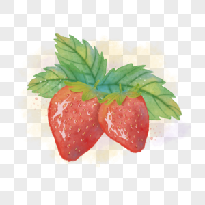 水彩水果红色草莓图片