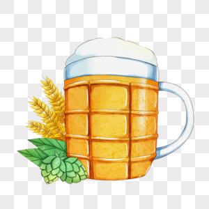 水彩啤酒杯啤酒饮料图片