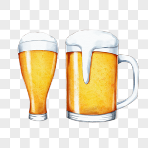 啤酒饮品水彩图片