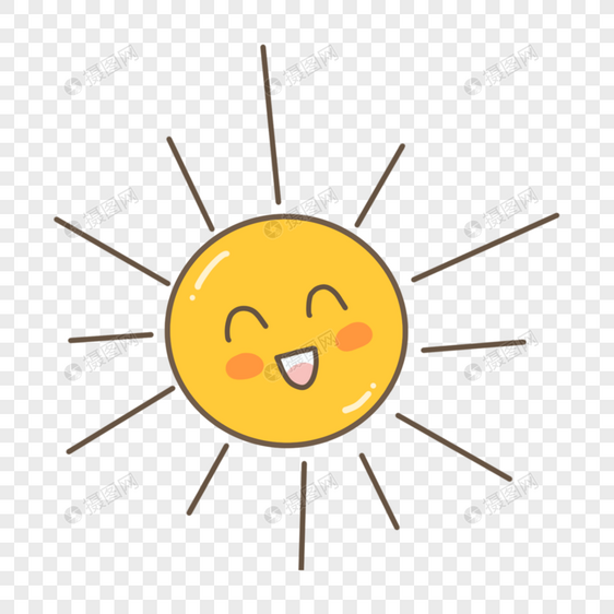 大笑眯眼睛卡通可爱太阳图片