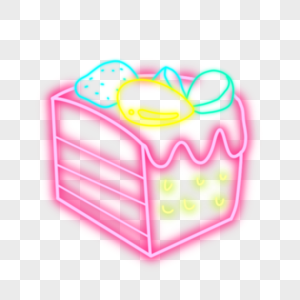 霓虹光效美食粉色蛋糕图片