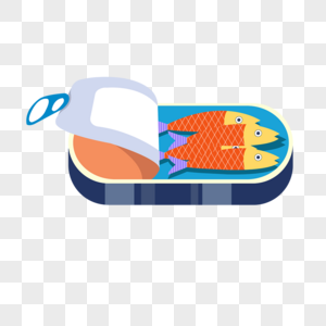 扁平风格海洋食品沙丁鱼罐头图片