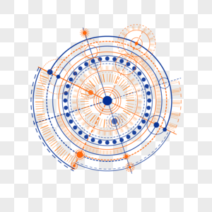 抽象未来工业机械制图橘黄图片