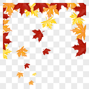 散落的秋天落叶底边框图片