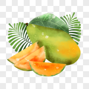 水彩芒果热带水果图片