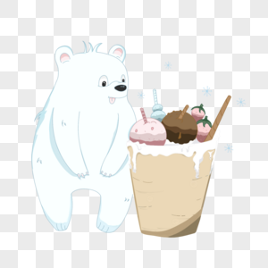 卡通冰淇凌和可爱小熊高清图片