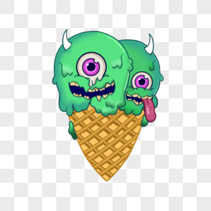 怪物僵尸尖角冰淇淋图片