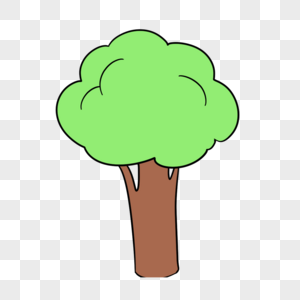 绿色卡通可爱树木剪贴画图片