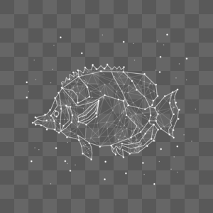 线条可爱小鱼光效动物图片