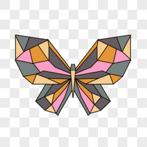 抽象多彩拼接立体几何蝴蝶图片