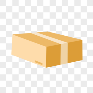 黄色纸盒子快递包裹剪贴画纸质包裹图片