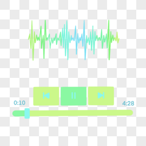 蓝绿色渐变音乐播放器图片