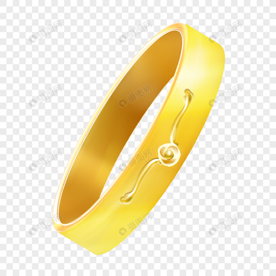 黄金材质镶嵌钻石婚礼戒指图片