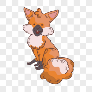 秋季动物卡通红狐狸图片