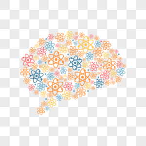 彩色原子结构人类概念大脑图片