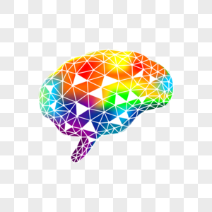 彩色几何色块大脑概念图图片